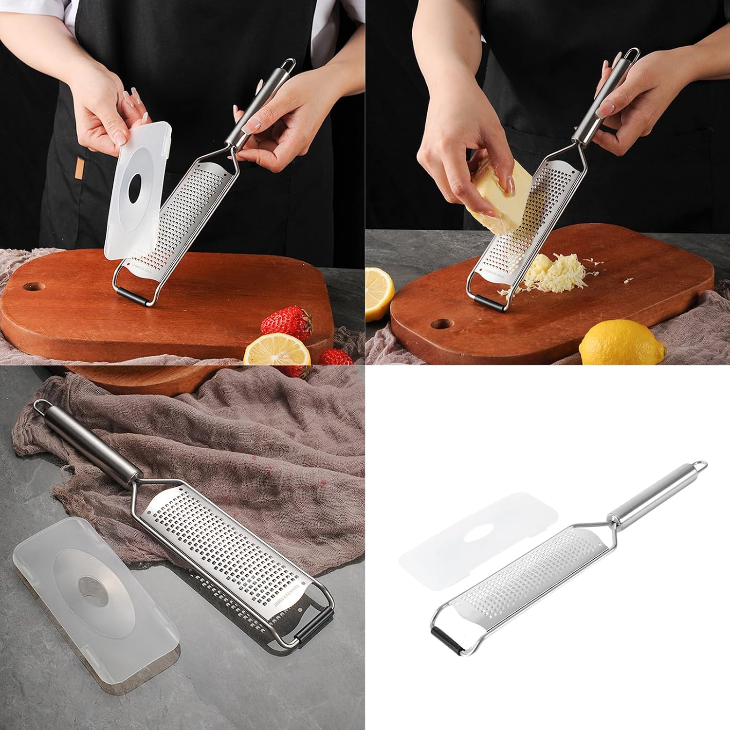 Efficient Lemon Zester for Cooking Enthusiasts Nonslip Handle Vegetable Slicer Stainless Steel Tube Handle Cheese Grater Nonslip Handle Grater
