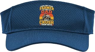Dad Farm Father Farmer Sport Sun Visor, Youth, One Size, Navy