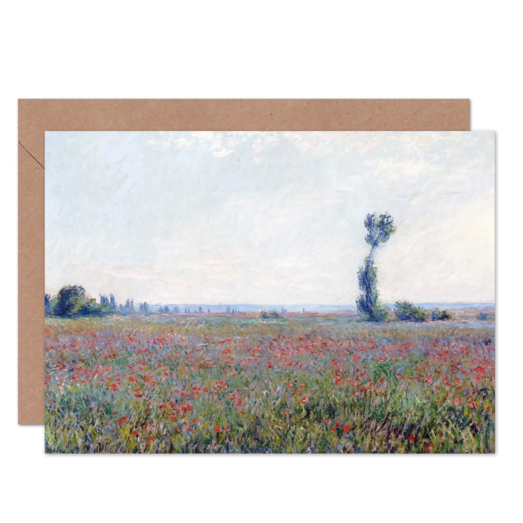 Artery8 Poppy Field Claude Monet Fine Art Greeting Card Plus Envelope Blank Inside