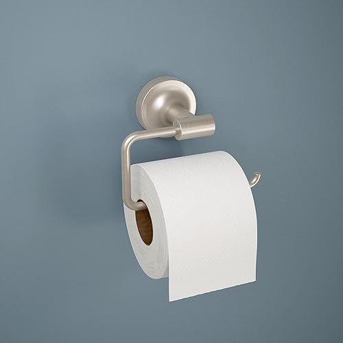 Miniatura 2 de Franklin Brass Voisin (1-Pack) Toilet Paper Holder Satin Nickel Tissue Roll Holder for Bathroom Organization and Storage European Single Post Toilet