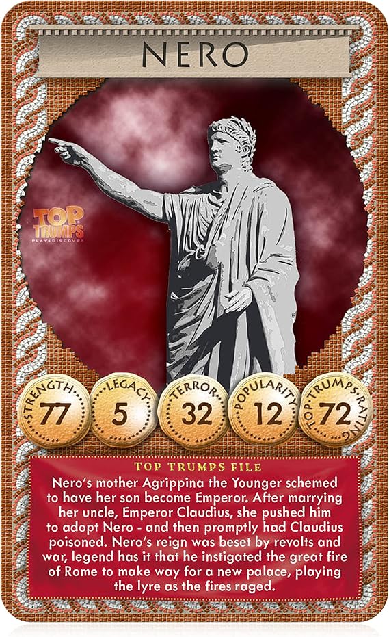 Top Trumps Card Game Ancient Rome - Family Games for Kids and Adults - Learning Games - Kids Card Games for 2 Players and More - Kid War Games - Card Wars - for 6 Plus Kids