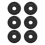 CAP Barbell Cast Iron Standard 1-Inch Weight Plate Set - Barbell Weights for Home Gym, Strength Training, and Weightlifting, 1.25 lb Set of 6, Black