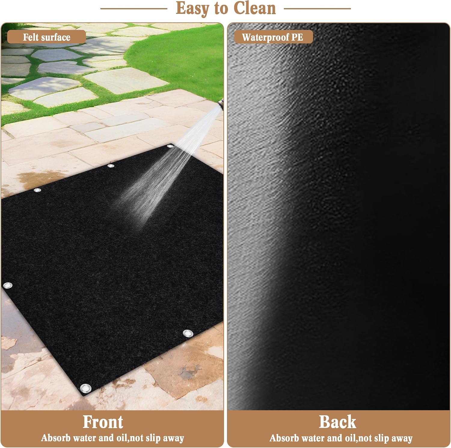 Thickened Outdoor Storage Shed Mat, 2MM Waterproof Patio Furniture Pad, Carport Dust Proofing Oil Mat with Metal Grommets, Anti-Slip Soft Storage Shed Rug, Not Included (6 X 3.9 FT)