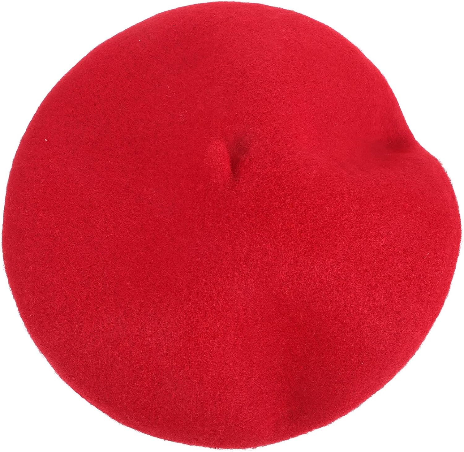 Yardwe Red Christmas Beret Hat Women’s Wool Winter Cap Decorative Xmas Beret for Ladies Party and Holiday Wear