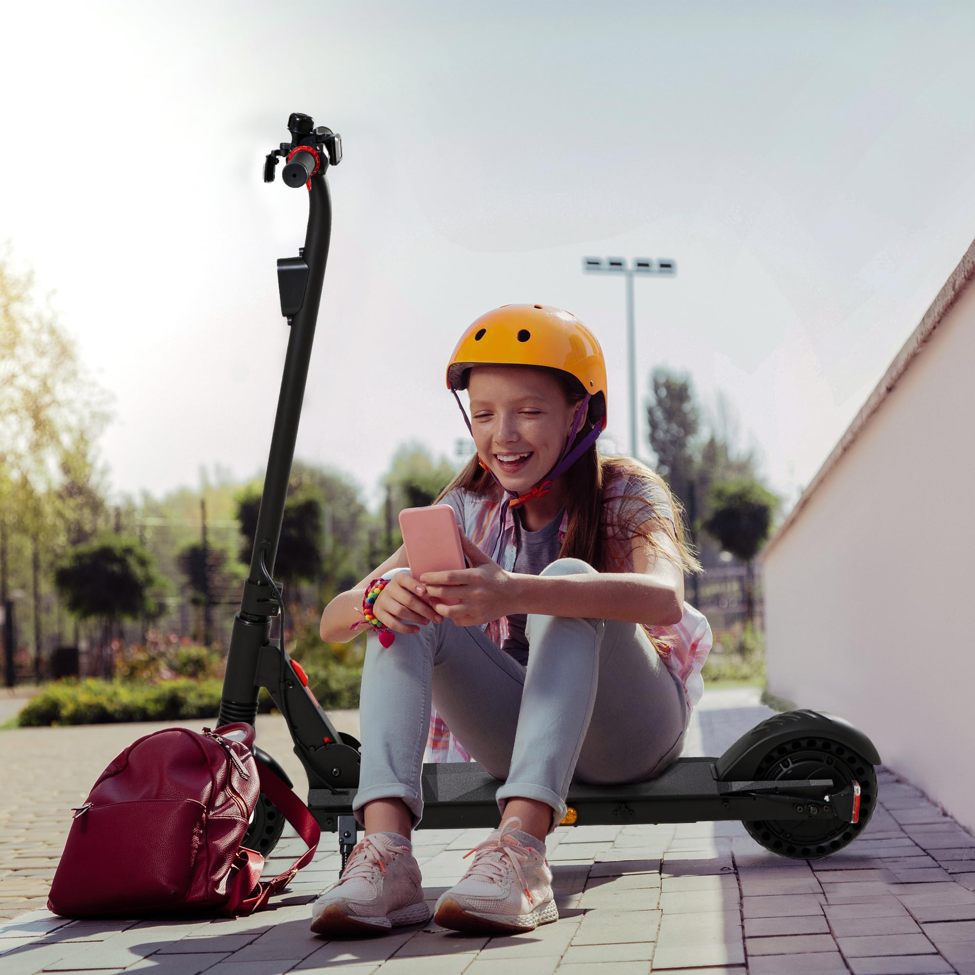 QnQ E Scooter, 2026 8 Zoll Faltbarer Roller, 500 W/20 km/h Motor, 15 km Reichweite, pannensichere Wabenreifen, Kinder und Jugendliche.