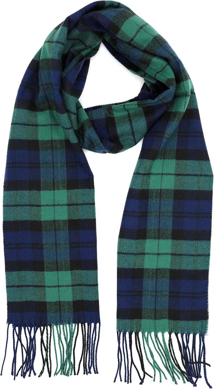 Achillea Soft & Warm Tartan Plaid Checked Cashmere Feel Winter Scarf Unisex (Black Watch Tartan) at  Men’s Clothing store
