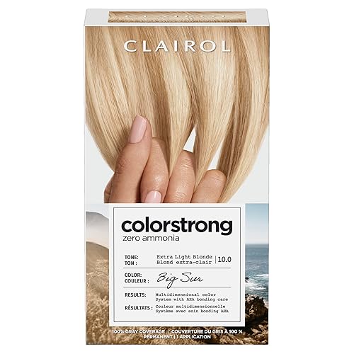 Clairol - Tinte permanente para el cabello ColorStrong sin amoníaco, 10.0 rubio extraclaro, color Big Sur, paquete de 1 unidad