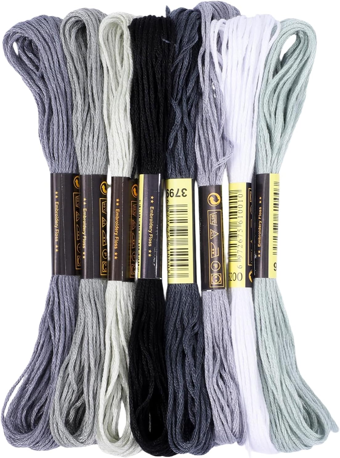8 PCS Dark Grey Embroidery Floss
