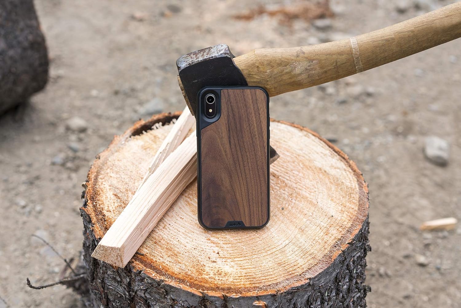Mous - Protective Case for iPhone XR - Limitless 2.0 - Walnut - Screen Protector Included