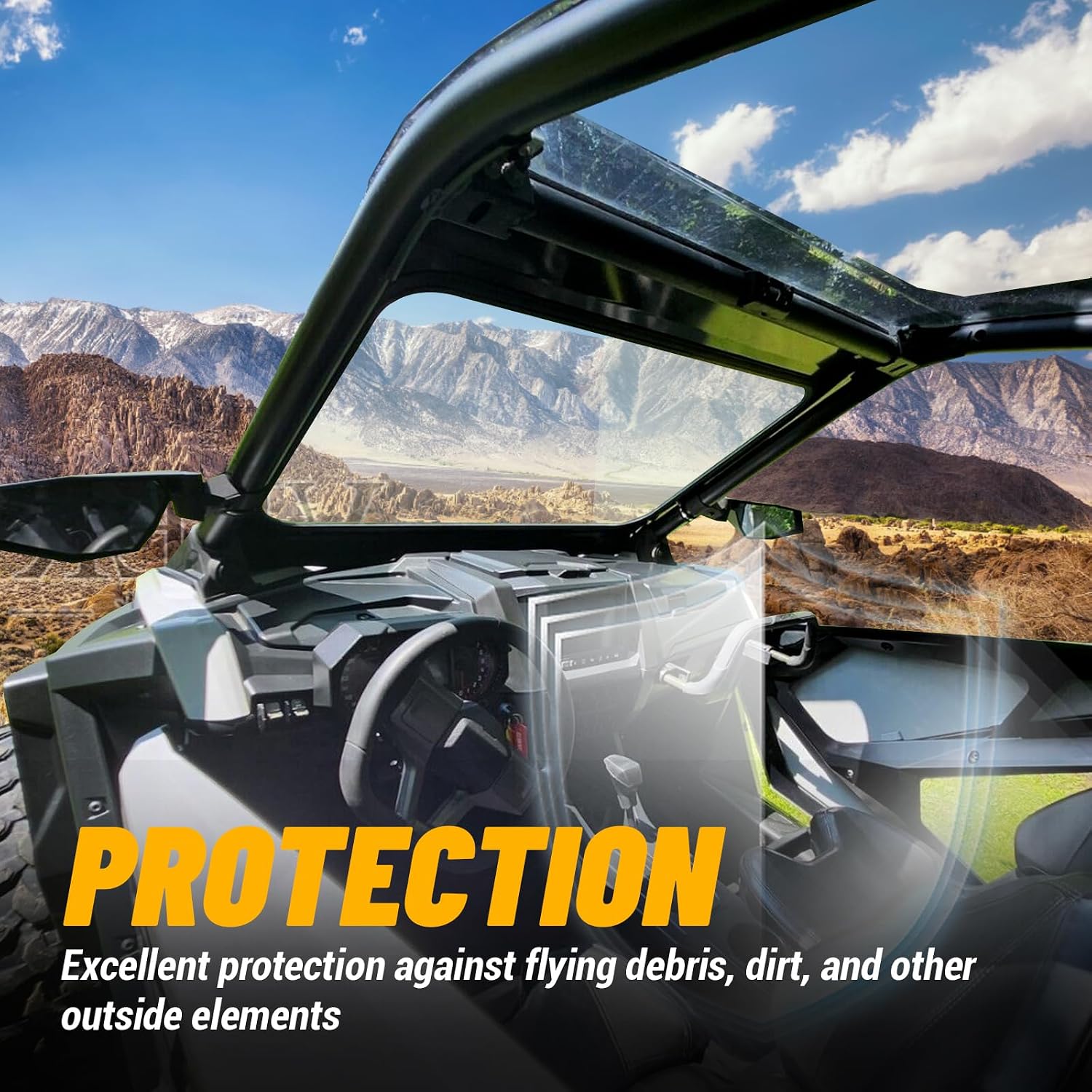 KUAFU Full Glass Windshield Compatible with 2020-2024 Polaris RZR Pro XP 2 and 4 seat models Ultimate/Premium/Sport/Orange Madness LE Glass Windscreen