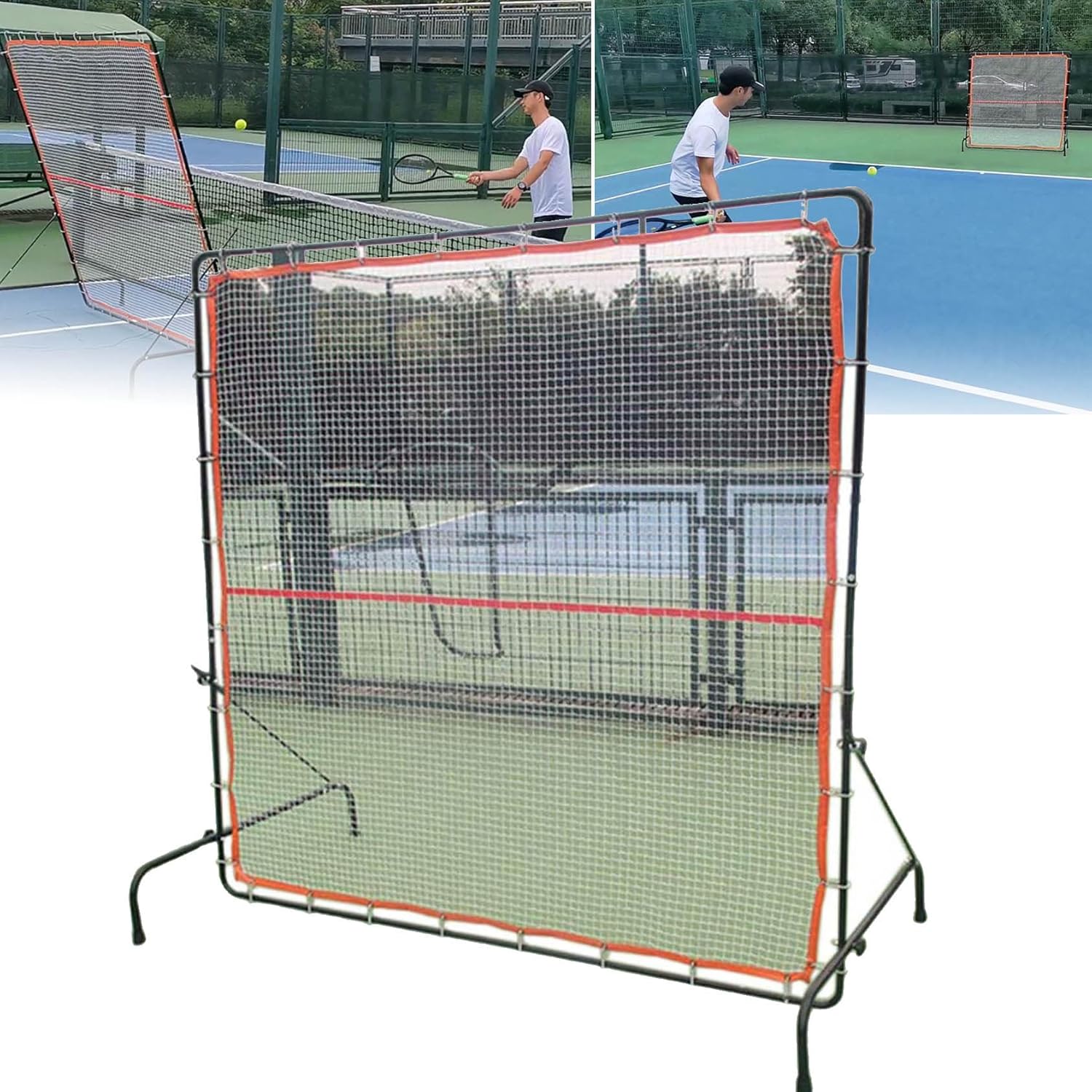 Portable Tennis Rebound Net, Tennis Rebound net, Excellent Tennis Training, Tennis Net 6.7 x 6Ft Rebound Practice Wall for Tennis/Sports Ball/Pickleball