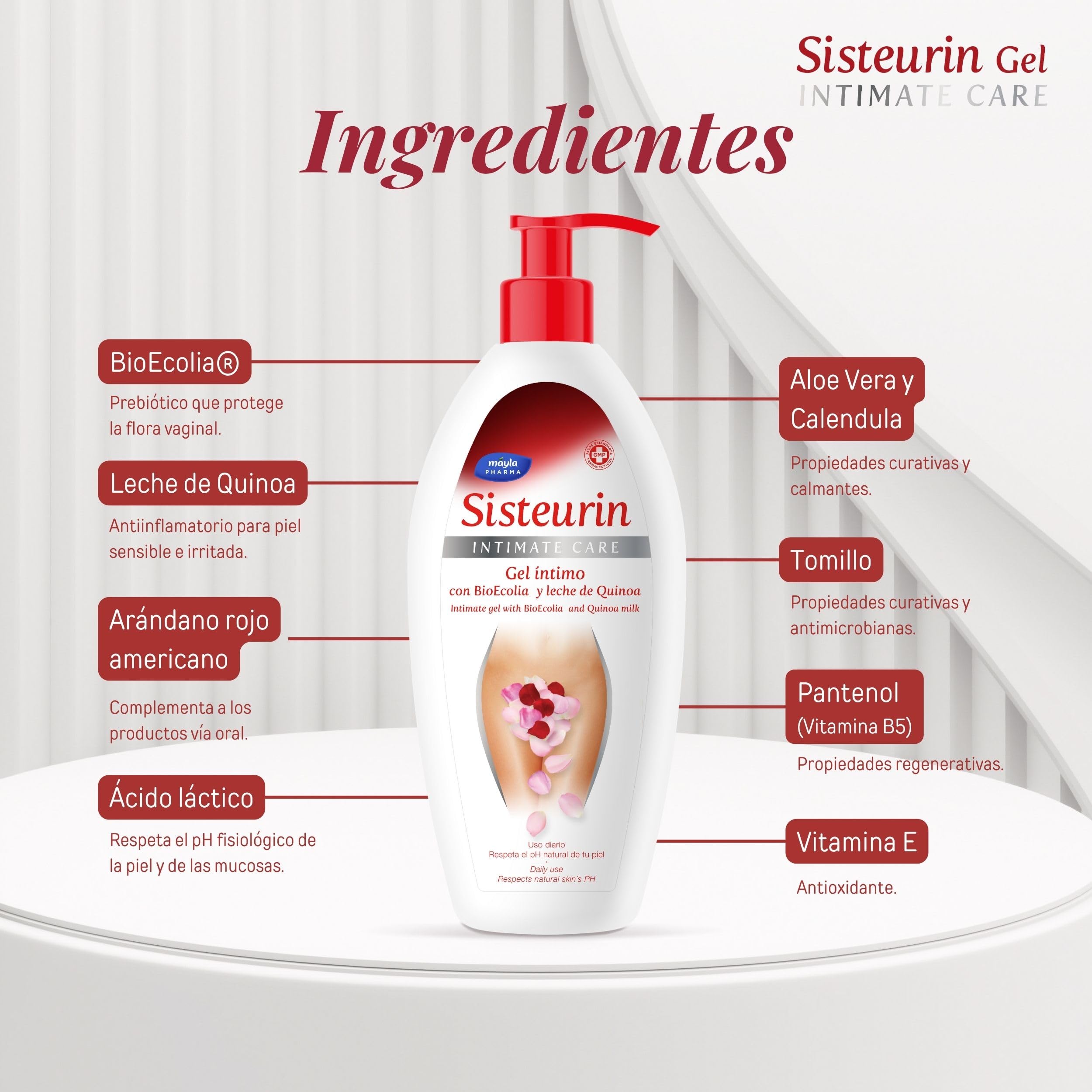 Higiene Íntima Gel 500ml Uso Diario Alivia el Picor Ayuda a Evitar la Sequedad y a la Prevención de Reinfecciones Vaginales y Urinarias