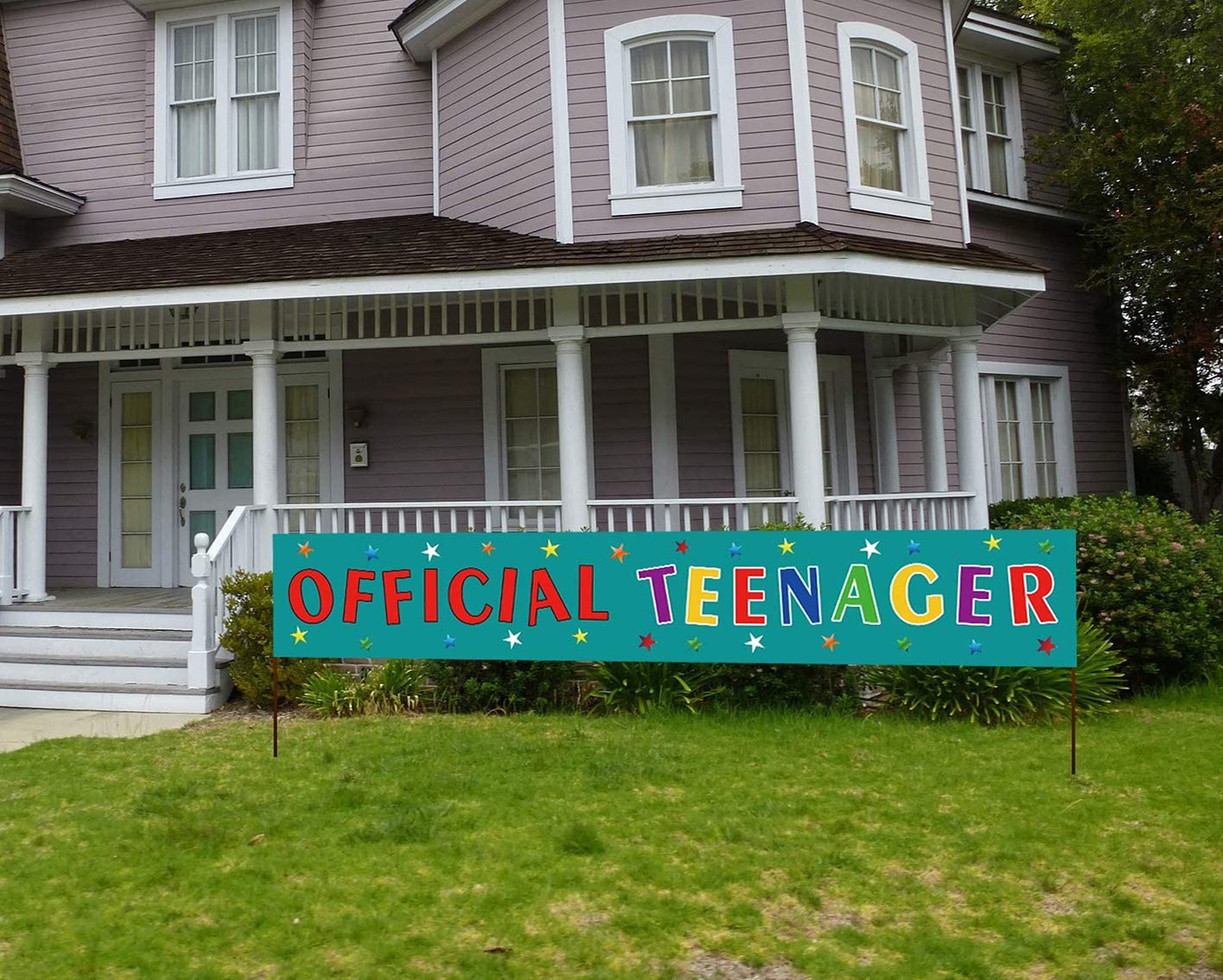 Large Official Teenager Banner, 13th Birthday Party Sign, Huge 13 Years Old Happy Birthday Banner