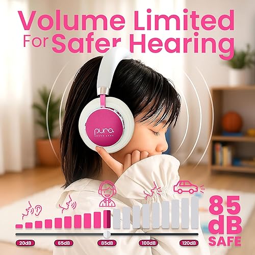 Miniatura 2 de Puro Sound Labs BT2200s Plus Volume Limited Auriculares Bluetooth para niños (rosa)