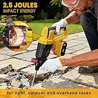 Vista 3 de SDS Plus - Taladro de martillo giratorio inalámbrico para batería Dewalt de 20 V máximo, taladro martillo de 20 V sin escobillas