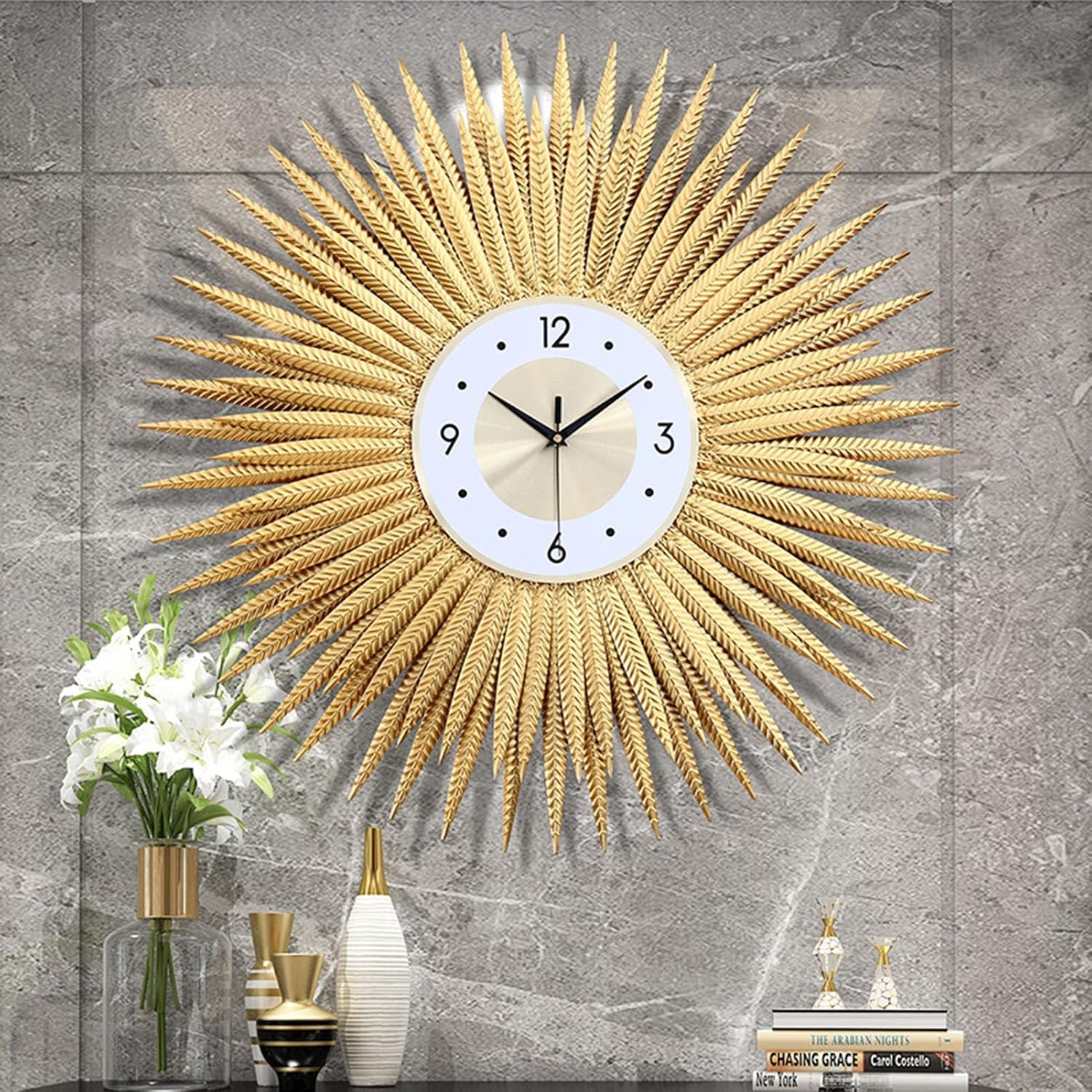 Indoor Outdoor Wall Clock, Silent Non-Ticking Battery Operated Quality Quartz Round Clock for Patio Pool Home Decor