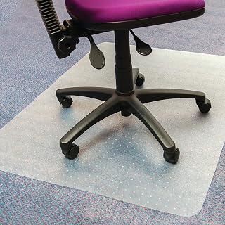 Non Slip Durable Clear Transparent PVC Chair Floor Mats Low Pile Hard Floors Plastic Protector (1, Low Pile Carpet Chair Mat (90cmx120cm))