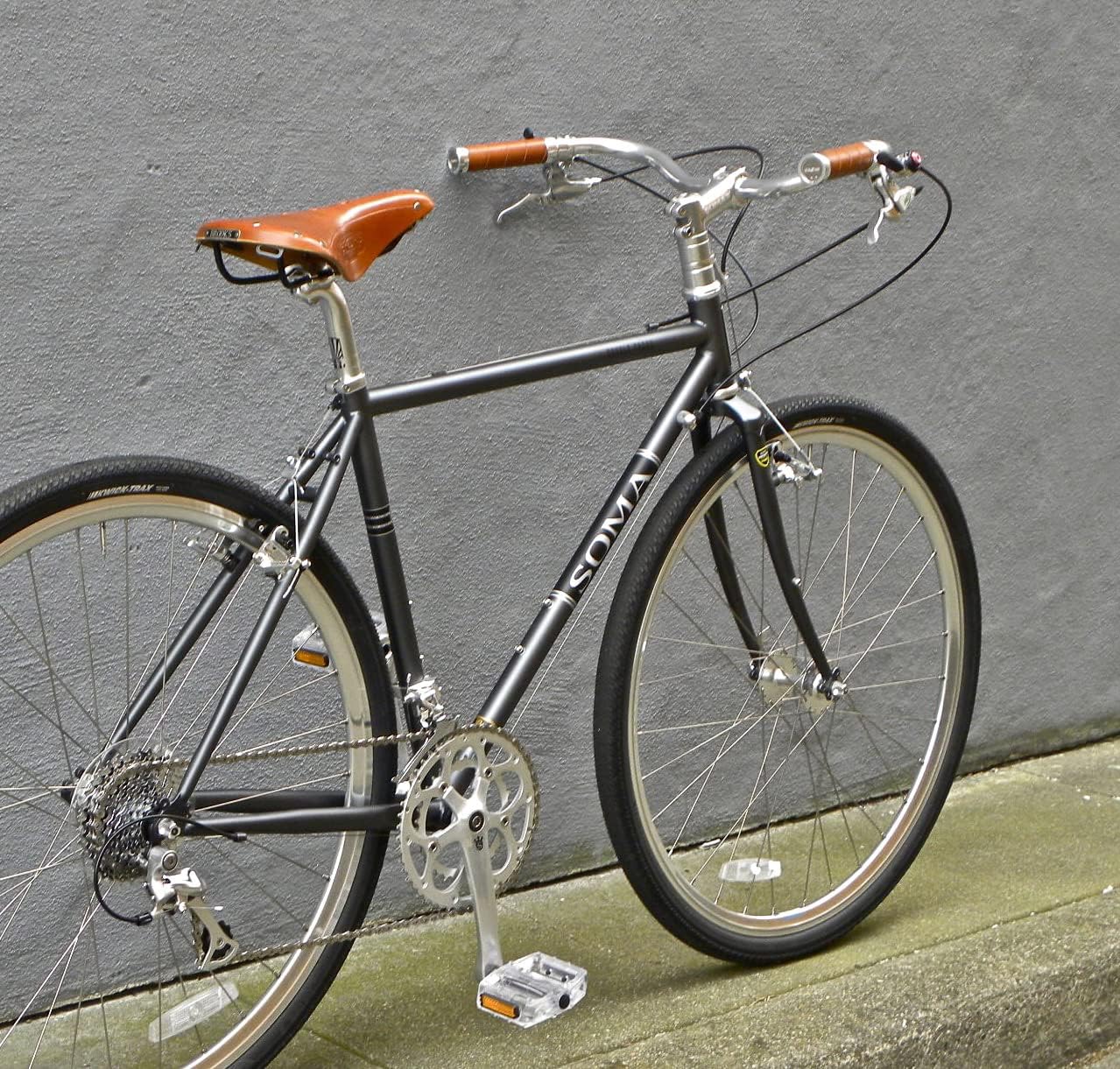 Soma Fabrications Oxford Swept-Back Bicycle Handlebar — Road Race Bike or Mountain Bike Handlebars — 25.4 Handlebar for Upright Relaxed Riding (Black)