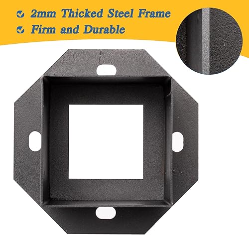 Miniatura 9 de Loyesm 5 bases de poste de 4 x 4 pulgadas, tamaño interior de 3.6 x 3.6 pulgadas, soporte de poste resistente con pernos de expansión y tornillo,
