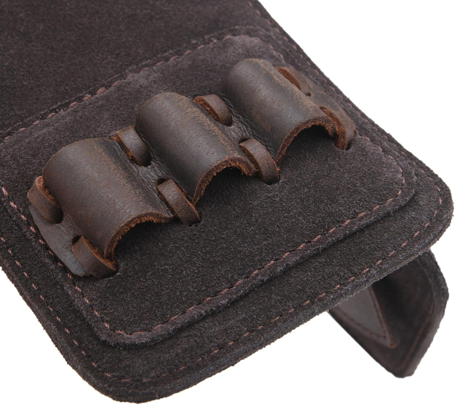 WAYNE'S DOG Leather Belt Loop Cartridge Holder, Dark Brown Foldable Wasit Belt Shell Carrier Pouch