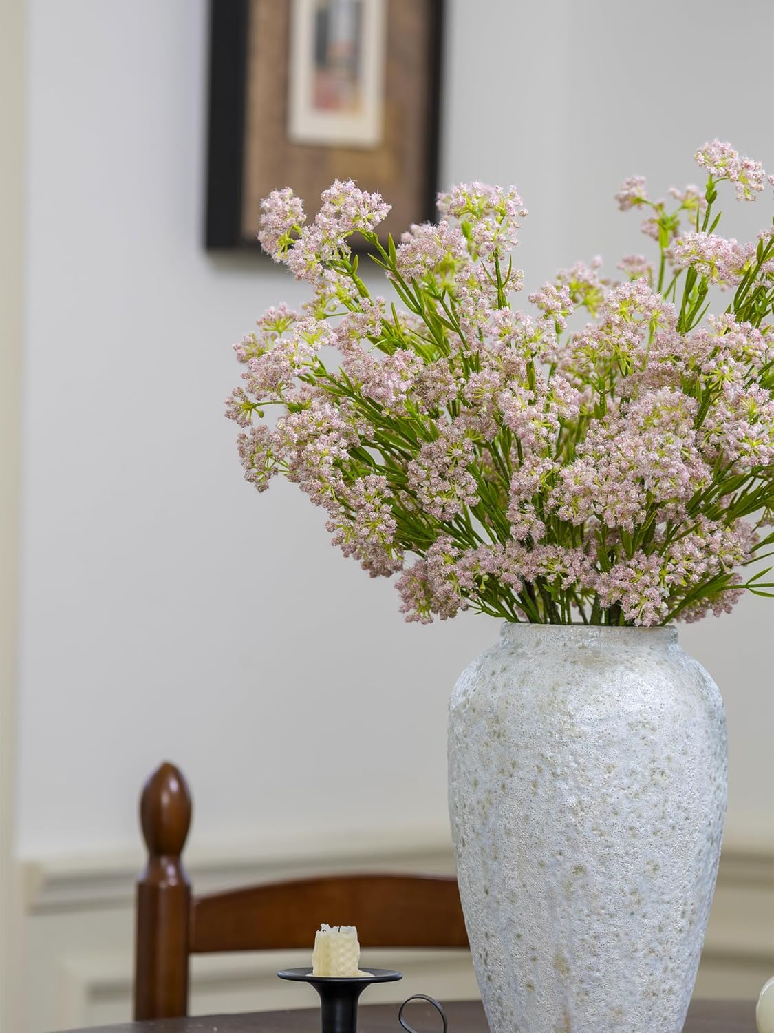 Green Moon 6PCS Realistic Artificial Baby Breath Flowers Stems Bulk for Vase - 24.5”, Pink Gypsophila Flower Faux Branches for DIY Bouquet Table Centerpieces Kitchen Dinning Room Home Decorations