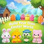 TAHAVICE 4 Pack Oeufs de Pâques préremplis avec blocs de construction d'animaux, Bunny Chick Building Jouets pour les enfants, espadrilles de Pâques, Jouet de chasse aux oeufs pour les âges 6+