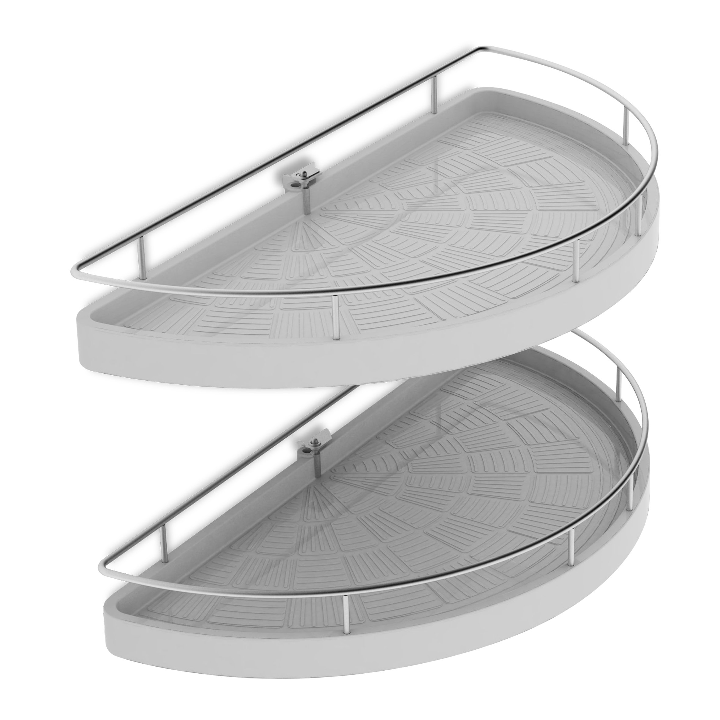 378075GBD Kit 2 mezzi girevoli in resina per mobile ad angolo destro o sinistro con anta da 45 cm, grigio