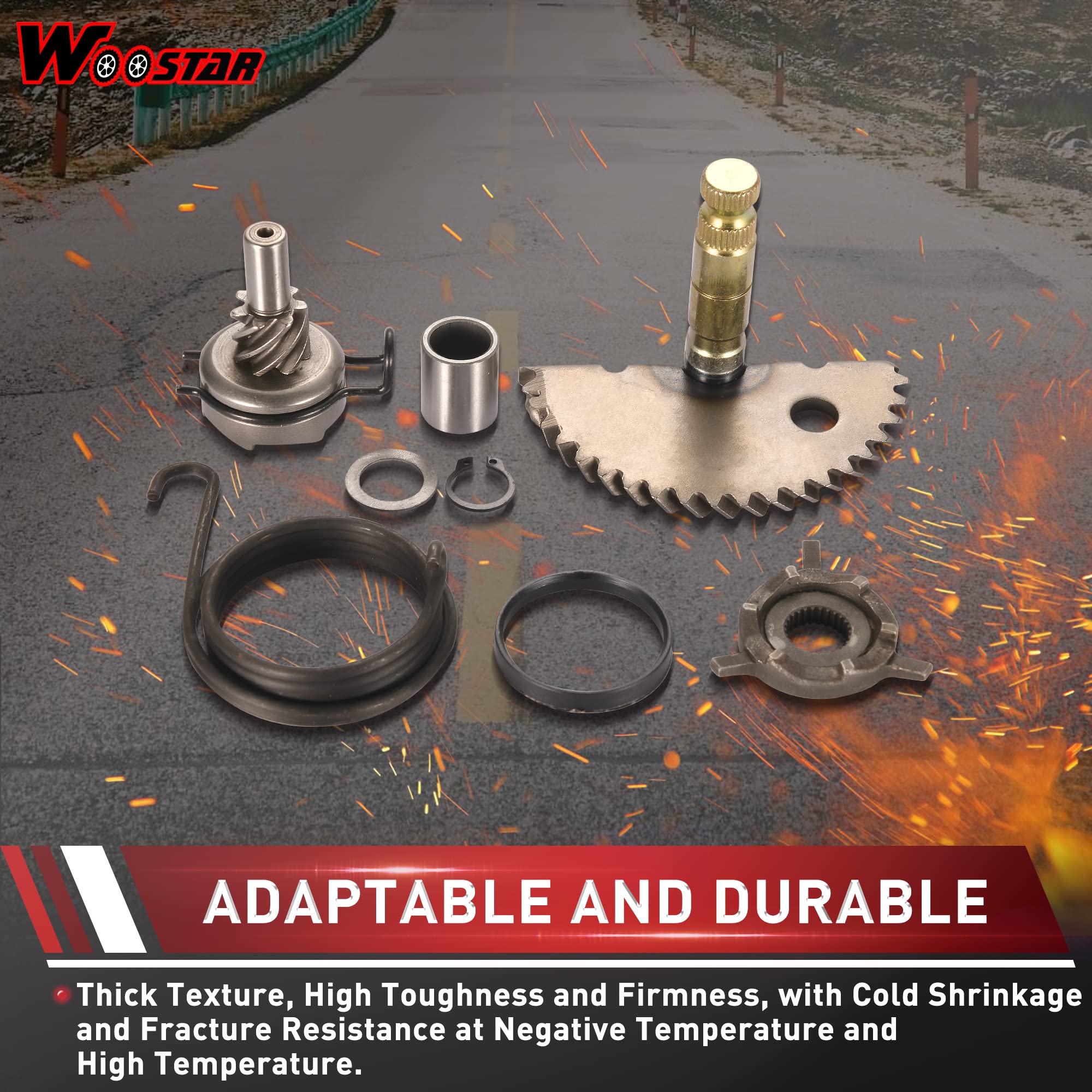 WOOSTAR Coup de Pied Arbre D'engrenage Kit de Reconstruction Engrenage Libre Remplacement pour GY6 50cc 60cc 80cc Motors Scooter