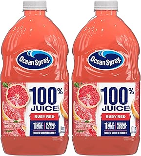 Ocean Spray 100% Juice, Ruby Red Grapefruit, 60 Ounce Bottle (Pack of 2)