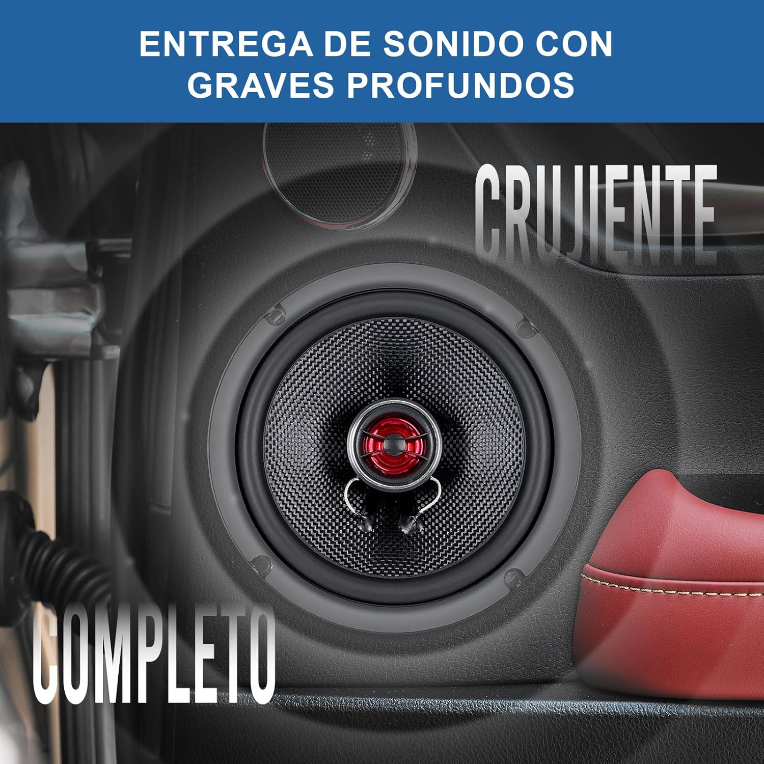 6.5 Inch Car Door Coaxial Speakers, 4 Ohm 50W RMS 500W Max, Easy Install Front Door Car Audio Speakers with Rich Bass, Compatible with Most Factory Speaker Locations - 1 Pair