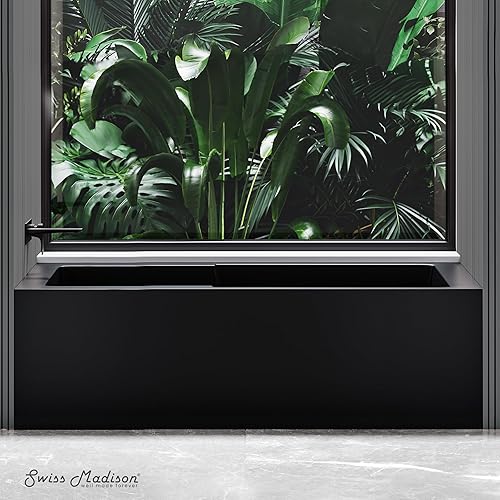 Vista 150 de Swiss Madison Well Made Forever SM-AB540MB Voltaire - Bañera de alcoba con faldón, 60 x 30 pulgadas, negro mate Mate negro