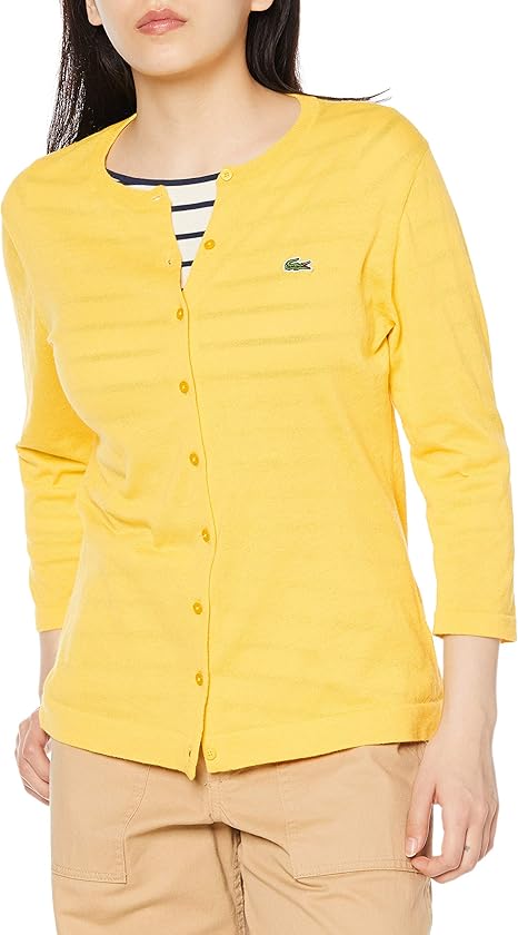 Amazon ラコステ Knit Wears 公式 3 4スリーブニットカーディガン レディース カーディガン ボレロ 通販