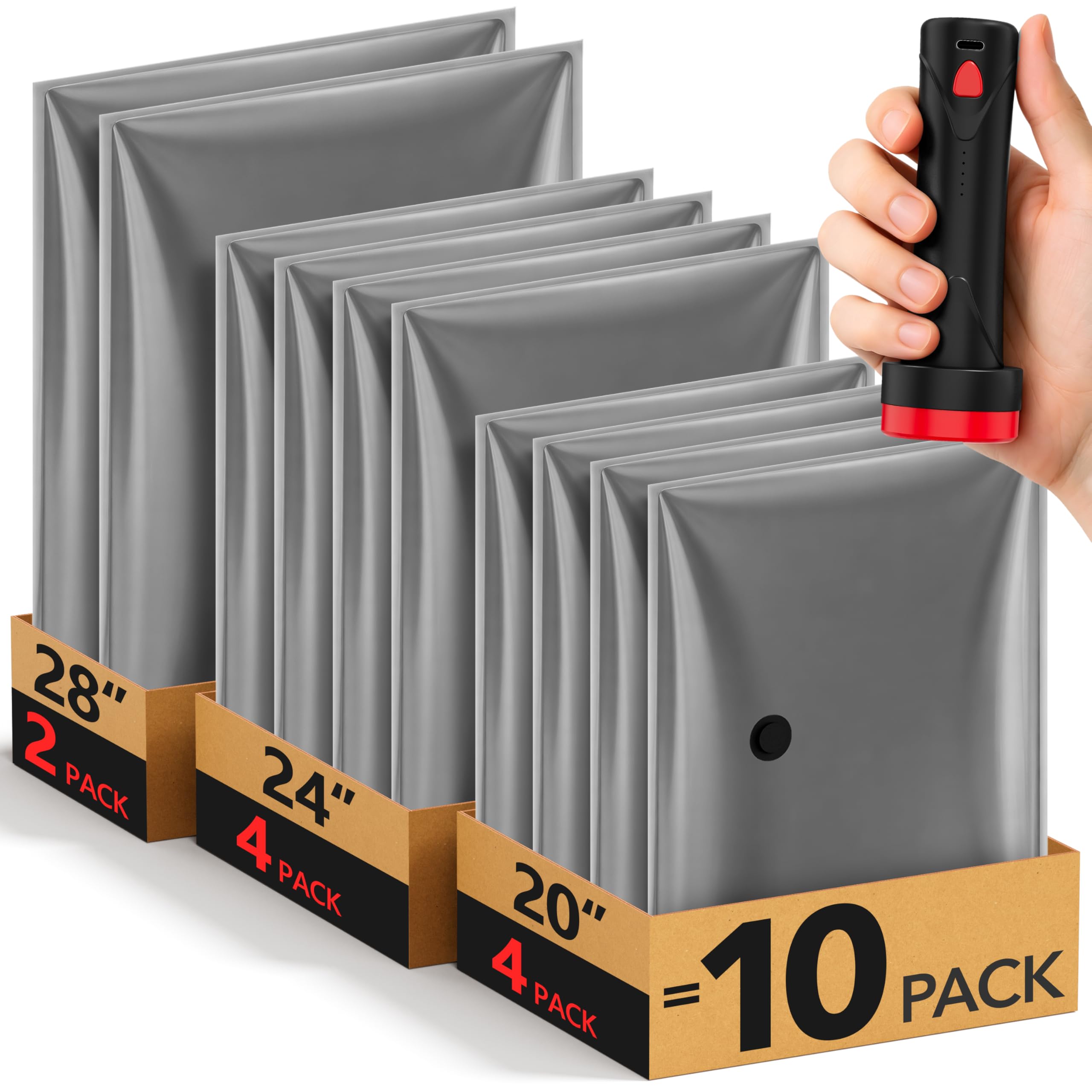 10 Pack Travel Vacuum Bags With Rechargeable Pump