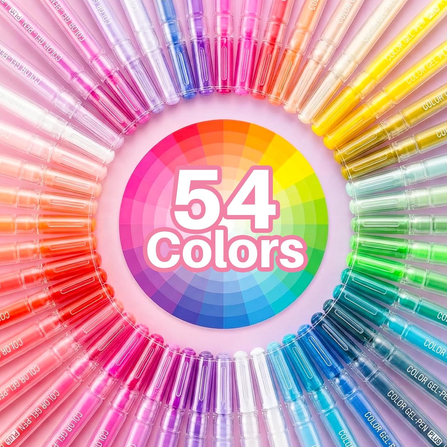 54 Colors 3D Acrylic Gel Pens for Coloring, 1mm Bullet Tip Acrylic Ink Pen for Adult Coloring Marker Paint Pens for Black Paper, Drawing, Fabric, DIY Projects, Art Crafts Supplies