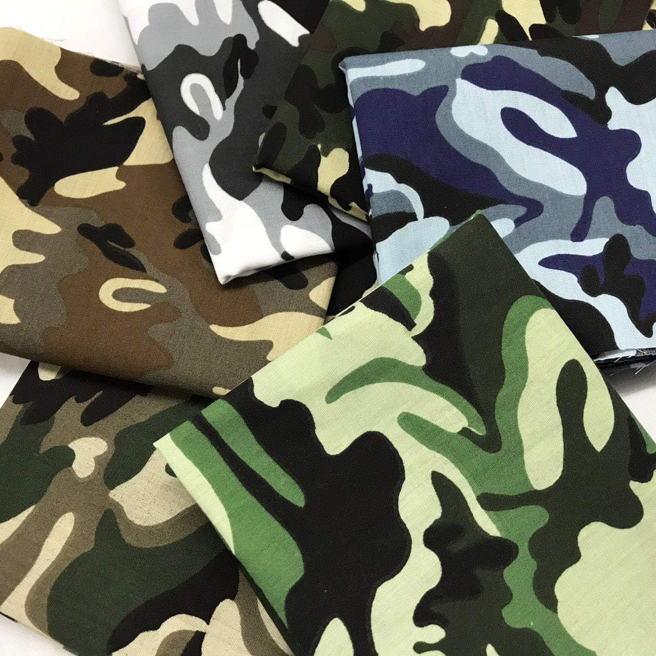 AMORNPHAN Camo Military Woodland Motif Camouflage Patterns Bundle 6 Colors TC Poplin Cotton Quilting Fabric for Patchwork Needlework DIY Sewing Crafting Precut 18 x 22 Inches (Set of 6 Pieces) image 3