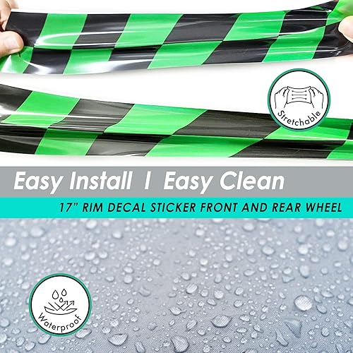 Miniatura 5 de KETABAO Calcomanías de llanta de 17 pulgadas compatibles con MT-07 MT-09 MT-10 MT-03 YZF R7 2021 2022 YZF R3 R6 R1 blanco