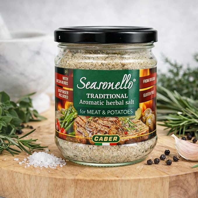 Sal marina aromática tradicional Sanniti, 7.05 oz - Con hierbas frescas de Bolonia, sin gluten, apto para carne y papas [Pack de 3] miniatura 6