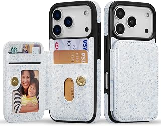ZCDAYE Wallet Case with Card Holder for iPhone 17 Pro Max, Blue Flower