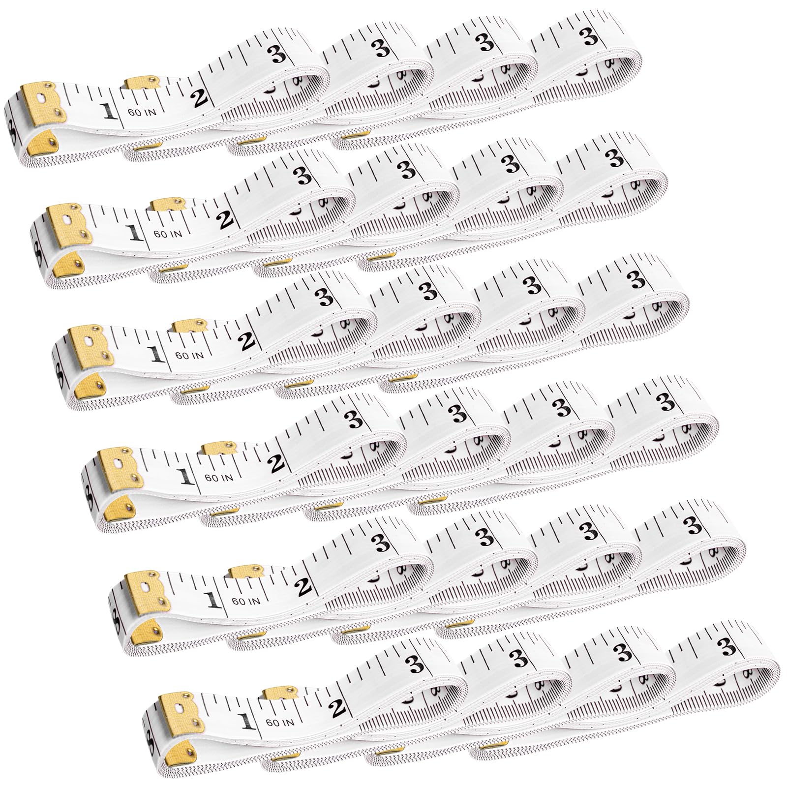 TQIOQIY Measuring Tape Set 24 Pack, Soft Measure Bulk for Body Sewing Tailor Cloth, 150cm 60 Inch Flexible Fabric, Double Scale White