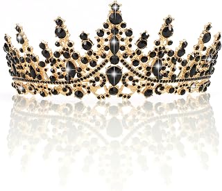 Black Tiara Crown for Women Crystal Gothic Crown Wedding Tiara Black Swan Costume Gothic Dress Halloween Costumes for Women Hair Accessories for Birthday Prom Pageant Party