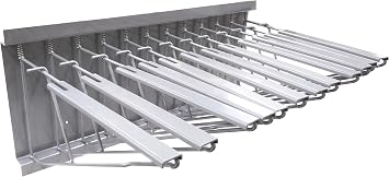 FixtureDisplays Silver Pivot Wall Rack with Hangers for Blueprints, Plans, Drawing 24" L x 15" W x 12.2" H 16743-NPF
