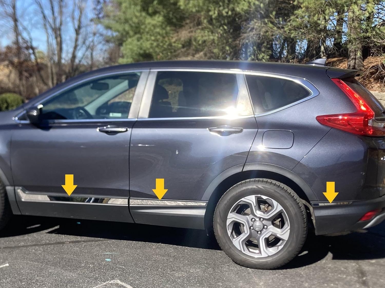 QAA 6 Piece Stainless Steel Rocker Panel Trim, Insert Kit, Inside Check on Lower Plastic That is Compatible with Honda CR-V 2017-2022 TH17235