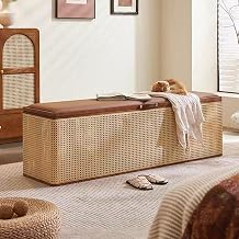 Large Shoe Bench, Wicker Storage Cabinet, for Bedroom, Living Room, Entrance Hall