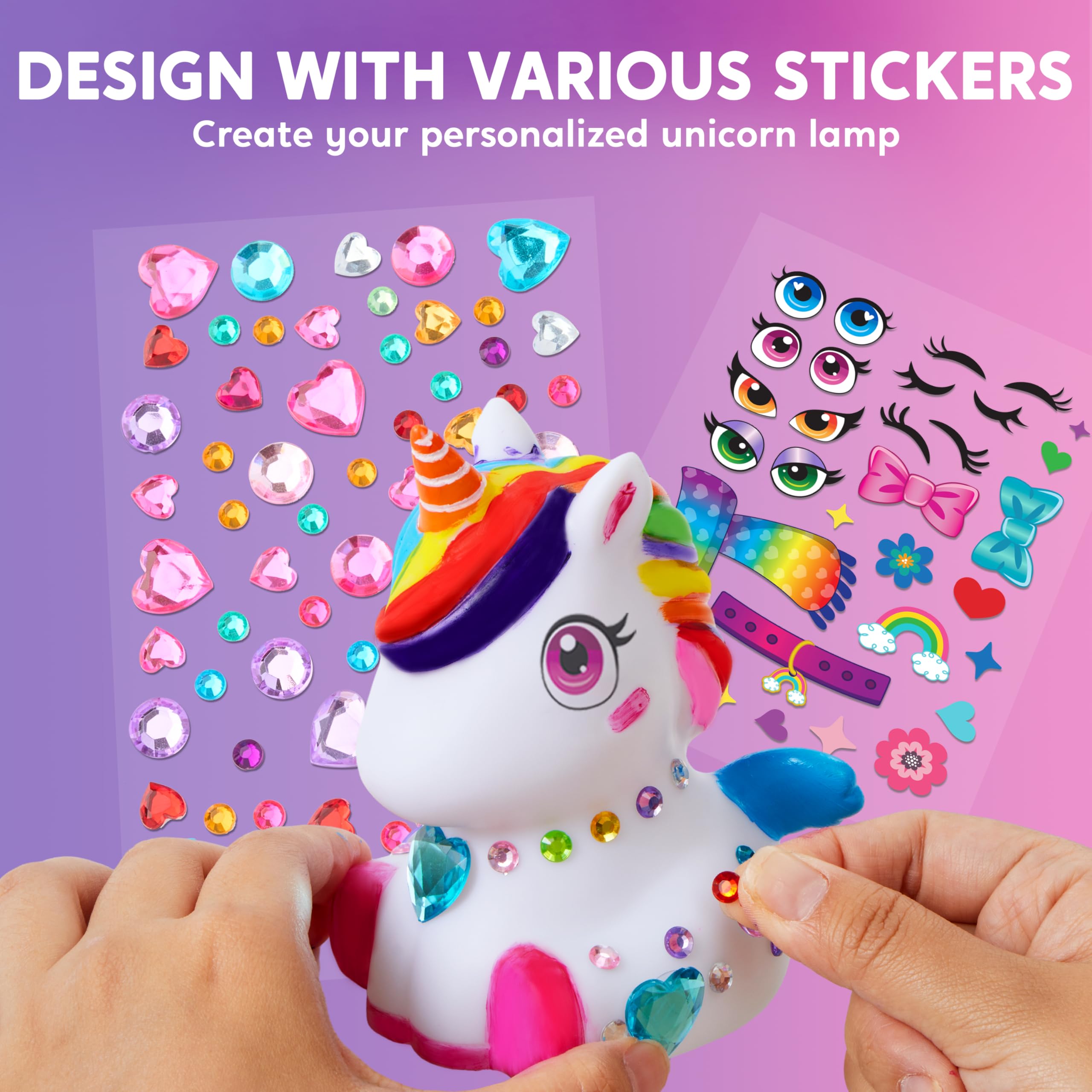 Klever Kits Kit per Creare Lampada Unicorni per Bambine dai 6+ anni, Set Creativo per Bambine dai 6 ai 12 anni, Regalo Creativo per Ragazze, Giocattolo Unicorni per Bambini, Set per Dipingere e Creare