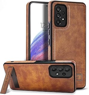 Leather Case with Stand for Samsung Galaxy A53 Case Brown