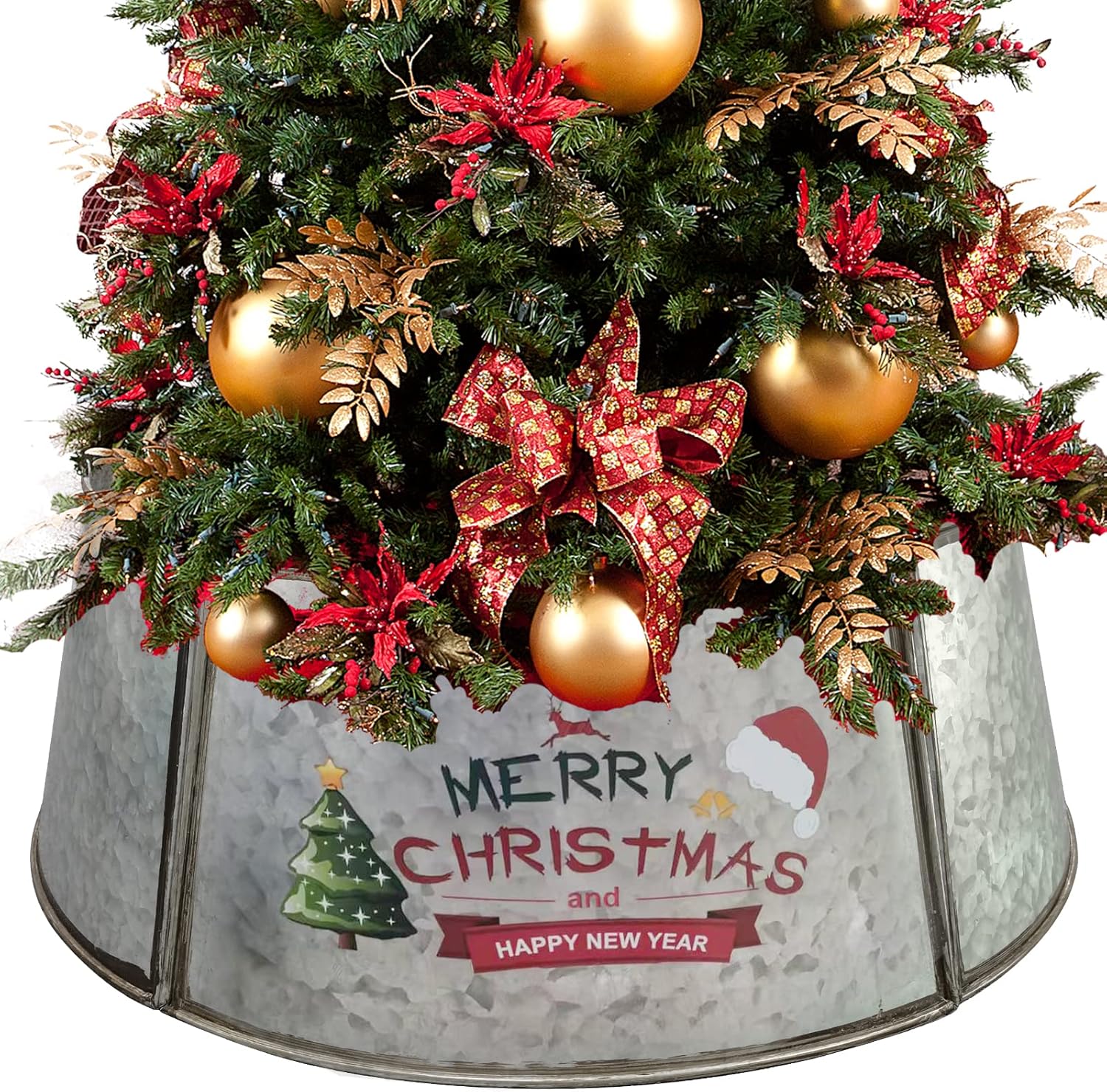 Galvanized Metal Christmas Tree Collar Christmas Tree Ring