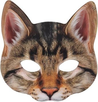 1Pcs Halloween Half Face Cat Mask Animal Cat Mask for Halloween Christmas Easter Novelty Costume Party Accessory Style I