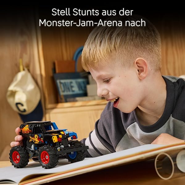 LEGO Technic Monster Jam Grave Digger Feuer und EIS - Monstertruck Modellbau & Konstruktionsspielzeug mit Rückziehmotor - Spielzeug für Kinder, Mädchen & Jungen - Geschenke für Kinder - 42219 - 4