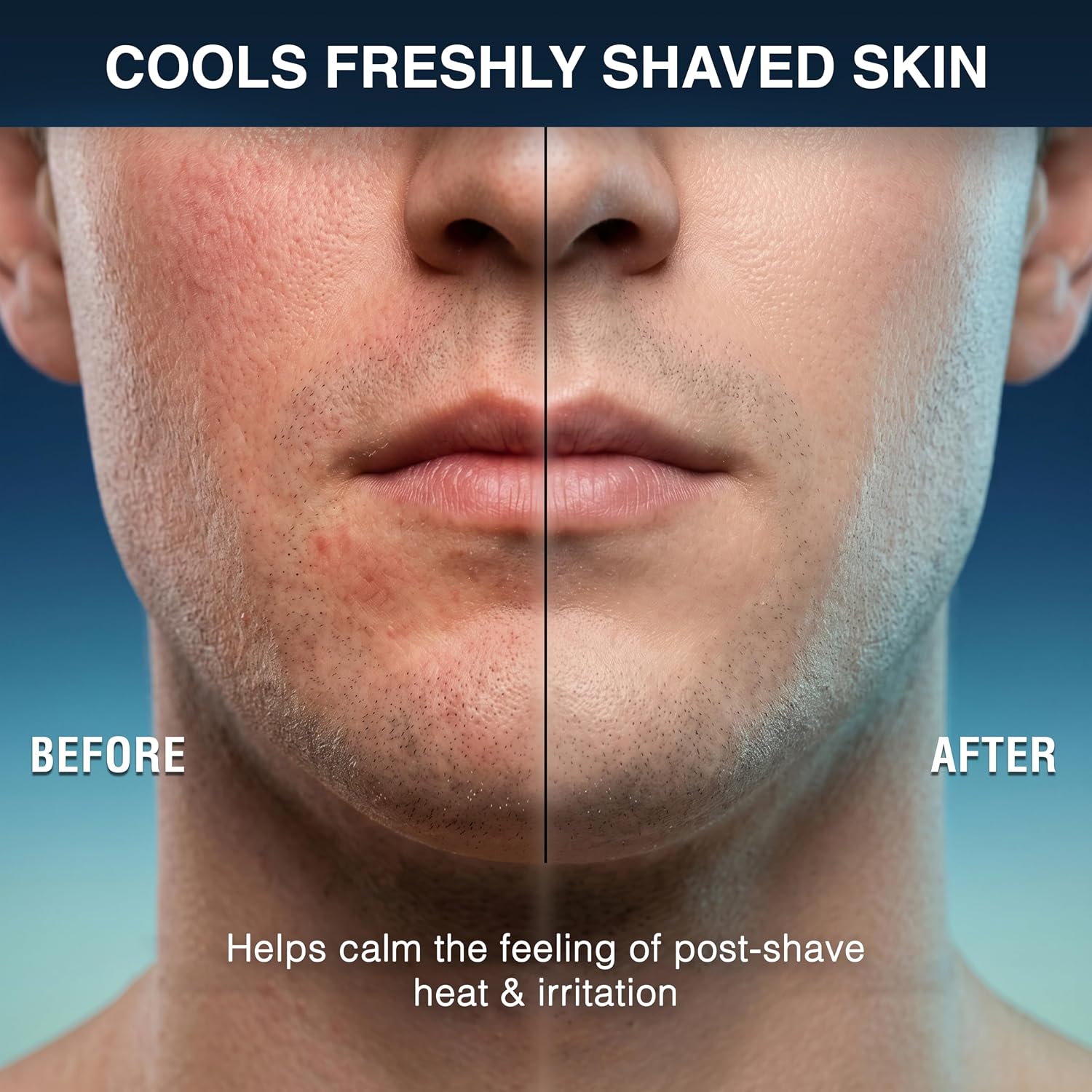 Pink Woolf After Shave Lotion for Men | Cooling Post-Shave Care for Oily Skin | Oceanic Blue | Alcohol-Free, Lightweight, Non-Greasy | Razor Burn Relief | 110ml
