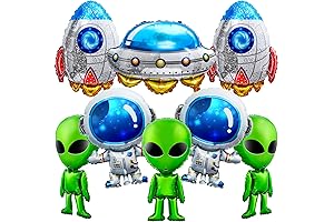8 Pack Alien Balloons For Space Birthday, Baby Shower, Party Decorations